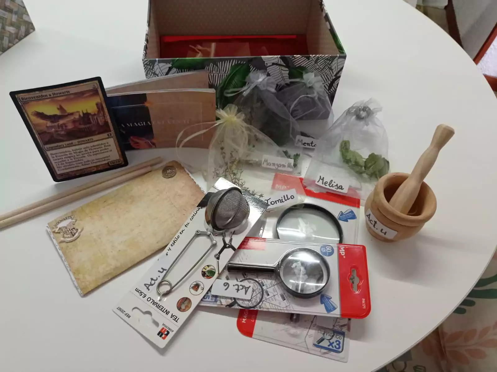 Caja de aprendizaje hierbas de Harry Potter